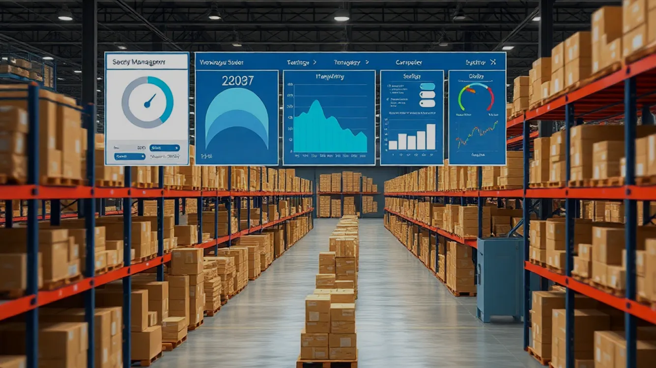 Warehouse picking worker a boxes