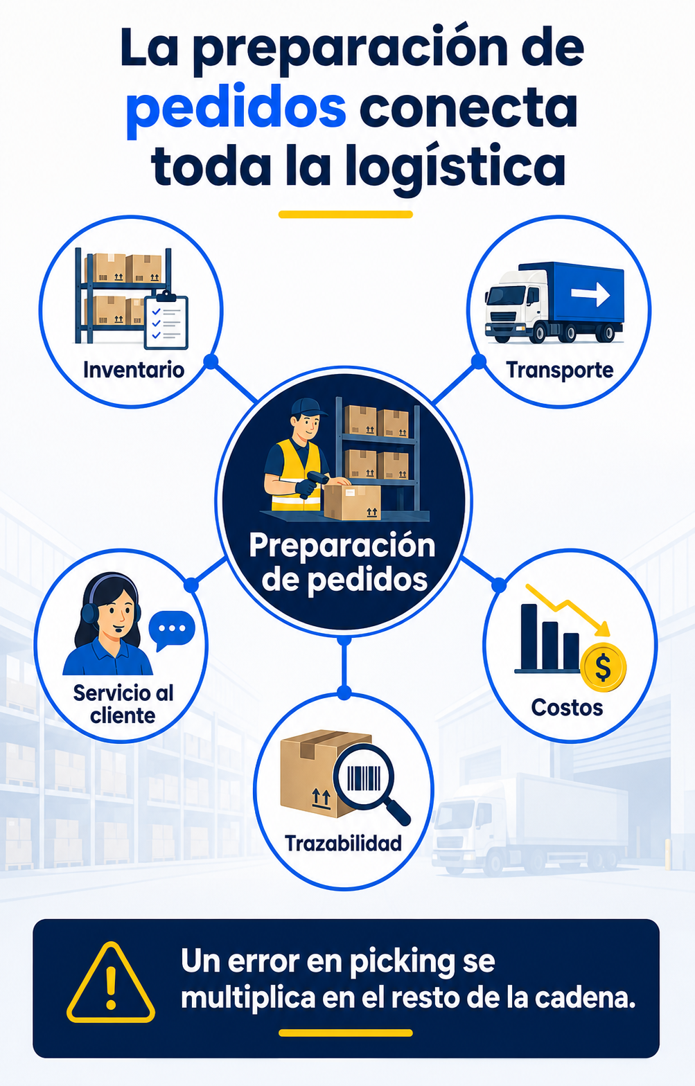 Infografía sobre preparación de pedidos logística