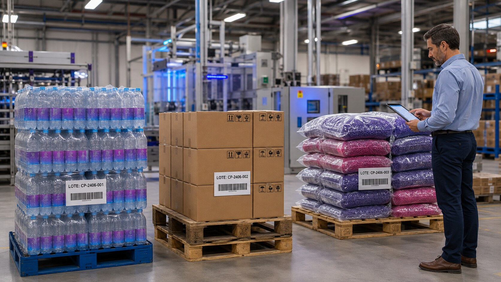 Tipos de lotes de producción en un entorno industrial